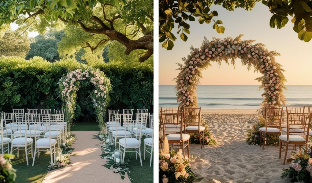 comparativa de boda de playa y boda de jardin