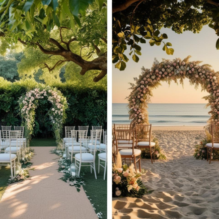 comparativa de boda de playa y boda de jardin