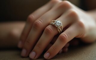 anillo de compromiso en la mano