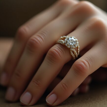 anillo de compromiso en la mano