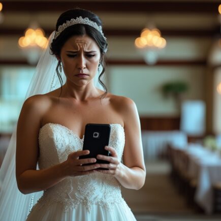 novia triste viendo su telefono inteligente