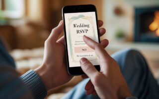 telefono inteligente con invitacion de boda