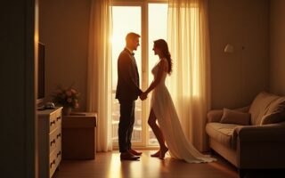 pareja de recien casados en su nuevo hogar